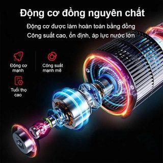 Máy rửa xe cầm tay cao áp chạy bằng pin sạc, súng rửa xe dùng cho gia đình có chế độ phun xương tạo bọt cao cấp