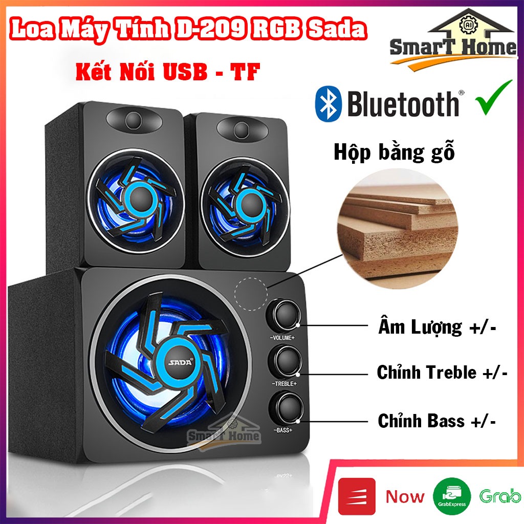 Loa Máy Tính Để Bàn Có Dây D209 RGB Sada - Loa Vi Tính Bluetooth D209 ...