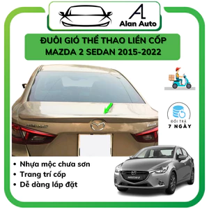 Đuôi gió liền cốp xe Mazda 2 SEDAN 2015-2022 ,HÀNG Nhựa MỘC CHƯA SƠN,Chưa có băng keo 3m