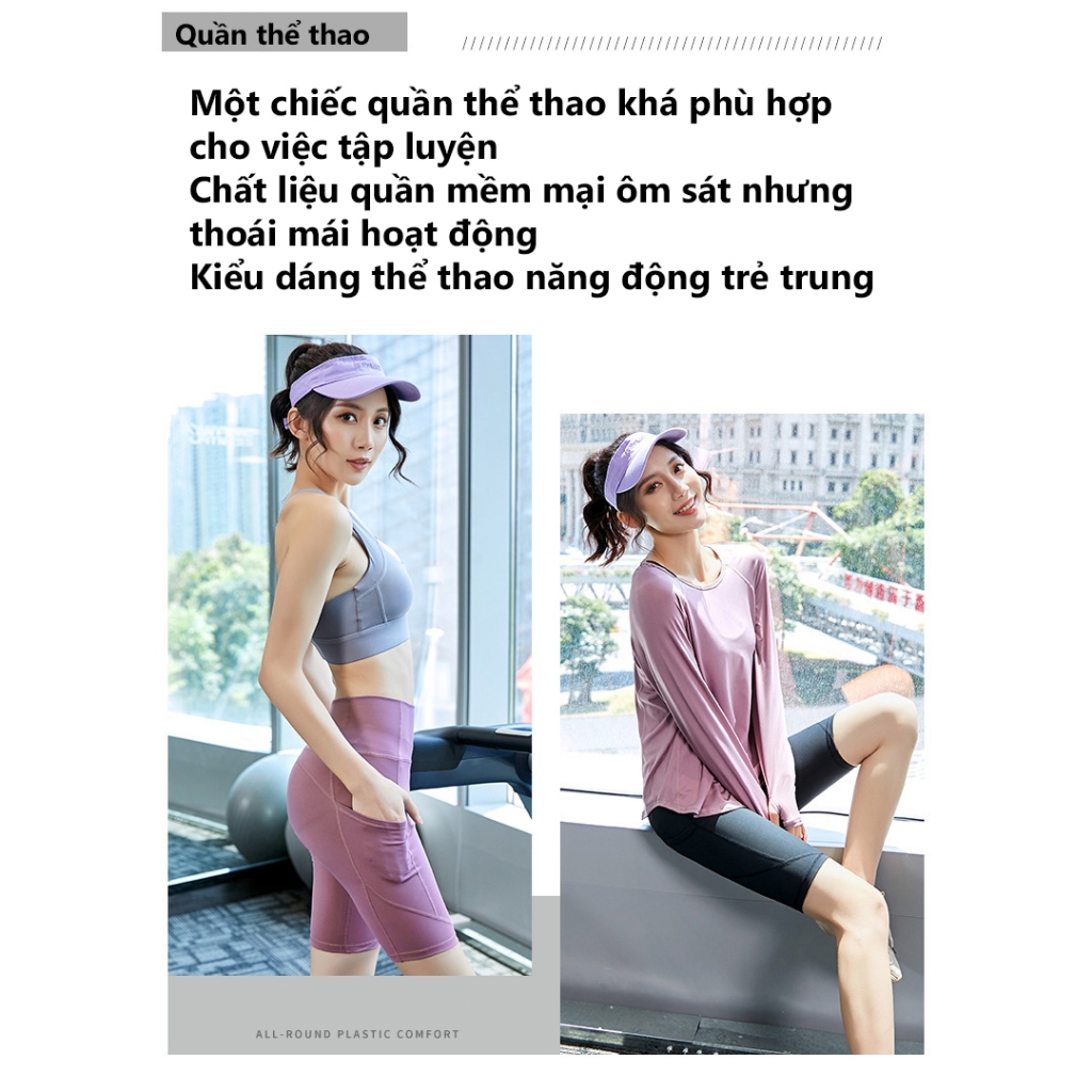 Ảnh Quần Legging Nữ Lửng Bảo Hành 12 Tháng Quần Yoga Nữ Chất Vải Dệt Thoáng Mát Co Giãn 4 Chiều Cleacco QLNL Boro Sport 2