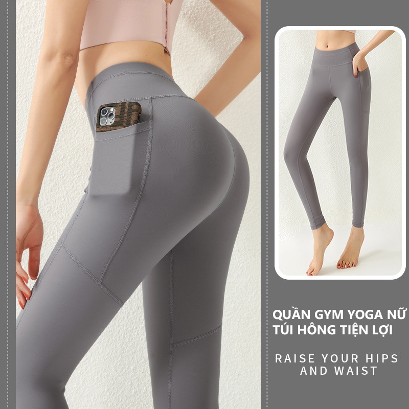 Ảnh Quần Legging Có Túi Nữ Bảo Hành 12 Tháng Quần Tập Yoga Chất Vải Dệt Thoáng Mát Co Giãn 4 Chiều Cleacco QLN Boro Sport 3
