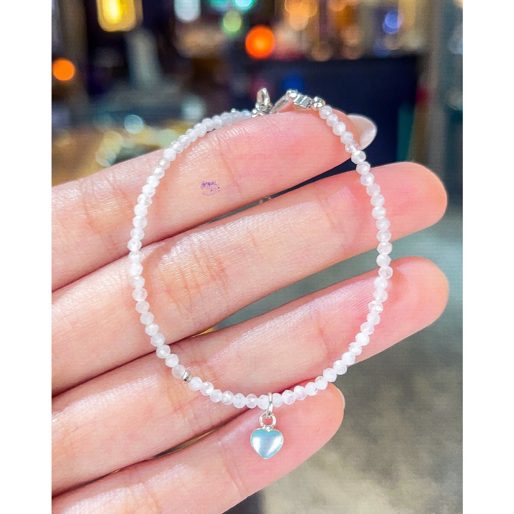 Ảnh Lắc Tay Đá Ánh Trăng Nhuyễn Charm Trái Tim Bạc 925 SP006896 Gypysy.lala 1