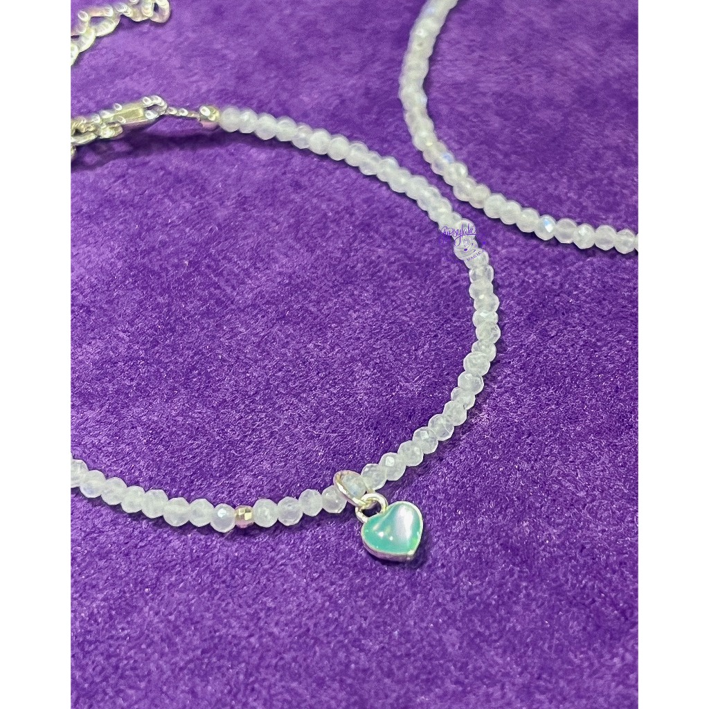 Ảnh Lắc Tay Đá Ánh Trăng Nhuyễn Charm Trái Tim Bạc 925 SP006896 Gypysy.lala 2