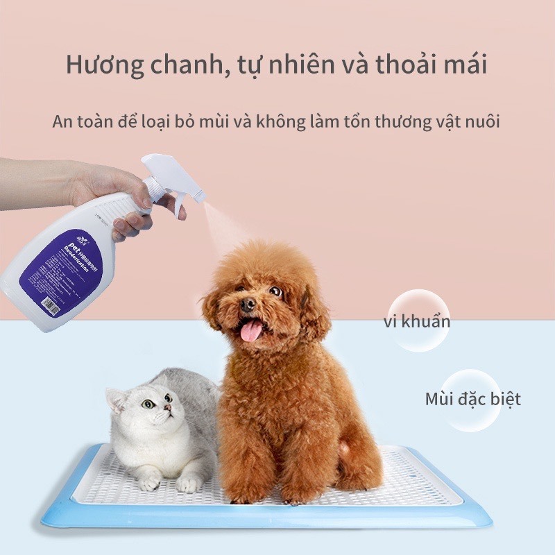 Xịt khử mùi cho thú cưng Chumchumpet hương nước hoa chai 500ml, Xịt khử mùi nước tiểu, khử mùi chậu cát chó mèo