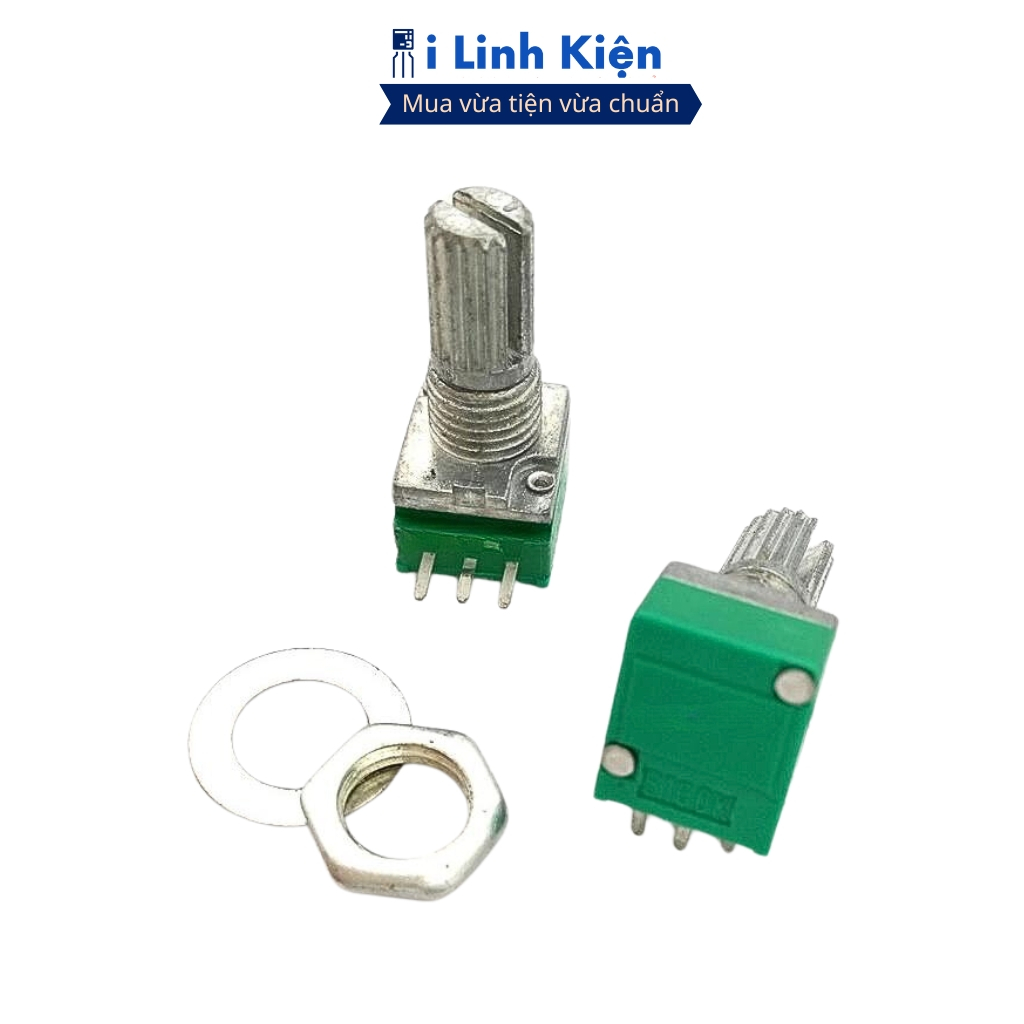 Chiết áp đơn RK097N xanh 15mm 1K - 500K chính hãng ilinhkien