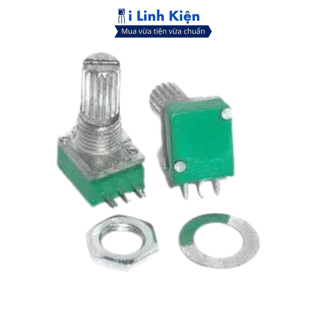 Chiết áp đơn RK097N xanh 15mm 1K - 500K chính hãng ilinhkien