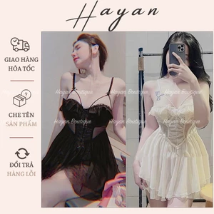 HT48 Váy ngủ sexy tiểu thư ren bèo v1 siêu xinh kèm ĐỆM LÓT,váy ngủ ren xuyên thấu tôn dáng HT48
