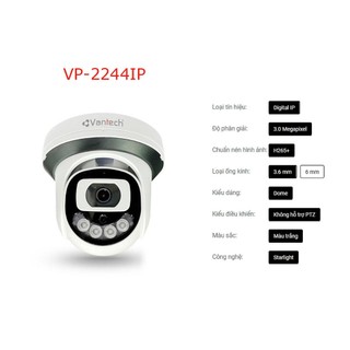 [Chính hãng]  Camera IP Super Starlight 3MP VANTECH VP-2244IP  CAMERA UNIARCH STORE