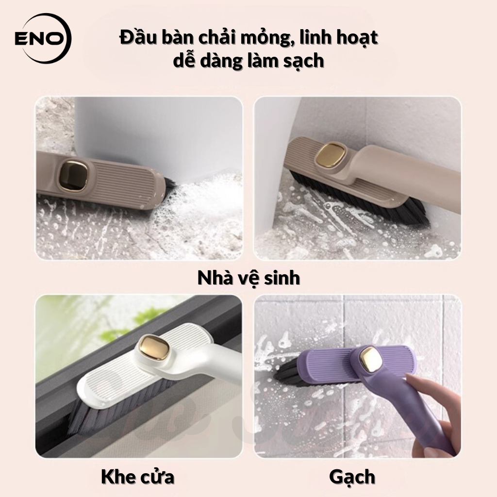 Bàn Chải Vệ Sinh Khe Hở Đa Năng,  Cây Chà Sàn Nhà Tắm Đa Năng Kèm Nhíp Gắp Vệ Sinh Cống Chổi Cọ Nhà Vệ Sinh Xoay 360 Độ