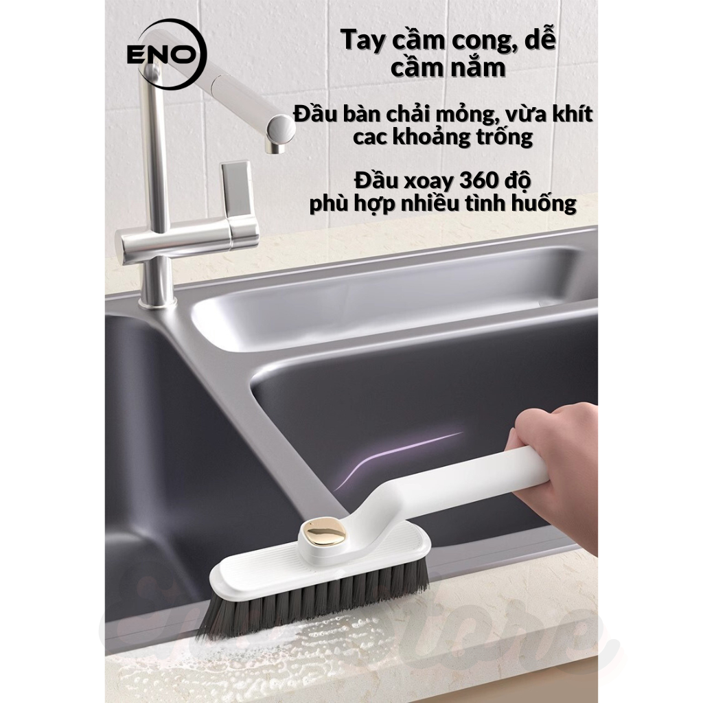 Bàn Chải Vệ Sinh Khe Hở Đa Năng,  Cây Chà Sàn Nhà Tắm Đa Năng Kèm Nhíp Gắp Vệ Sinh Cống Chổi Cọ Nhà Vệ Sinh Xoay 360 Độ