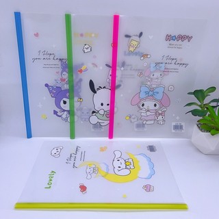 Kẹp Tài Liệu Rút Gáy Tệp Đựng Bài Kiểm Tra Túi Trong Suốt A4 Đồ Dùng Học Tập Cute Kuromi Cinnamoroll Timo VPK71-M3