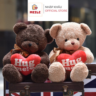 ( TẶNG QUÀ ĐÈN NGỦ CẮM )Gấu Bông Teddy Lông Xù Hug Me, Vải Mềm Mịn Nhập Khẩu, Quà tặng đáng yêu MEILI STORE