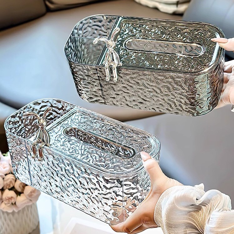 Hộp Đựng Giấy Ăn Trong Suốt Để Bàn Acrylic Hoạt Tiết Sang Trọng Mẫu Mới