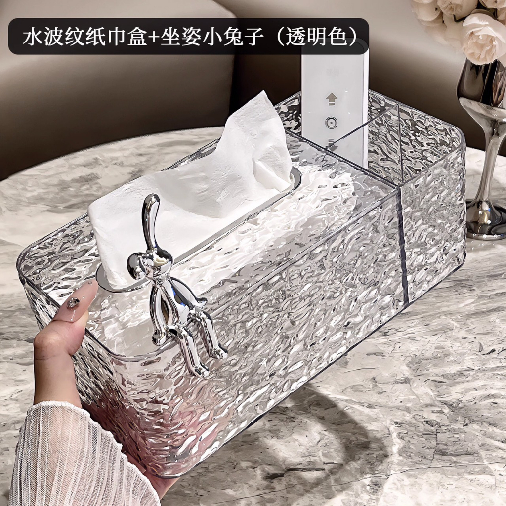 Hộp Đựng Giấy Ăn Trong Suốt Để Bàn Acrylic Hoạt Tiết Sang Trọng Mẫu Mới