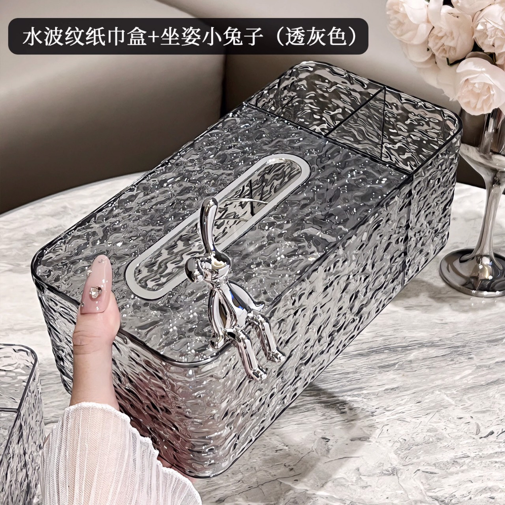 Hộp Đựng Giấy Ăn Trong Suốt Để Bàn Acrylic Hoạt Tiết Sang Trọng Mẫu Mới