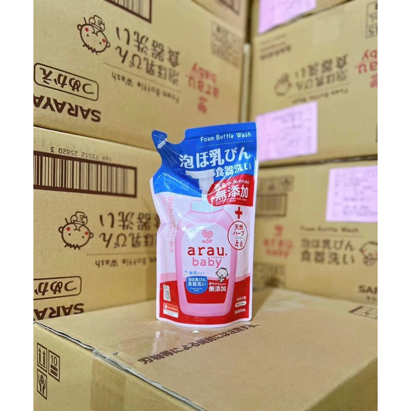 Nước rửa bình sữa Arau Baby túi 400ml, chai 450m