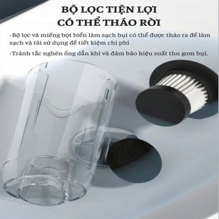 Máy Hút Bụi Cầm Tay Đa Năng Tặng Kèm Đầu Hút Nối Dài, Máy Hút Bụi Không Dây Lực Hút Cực Mạnh
