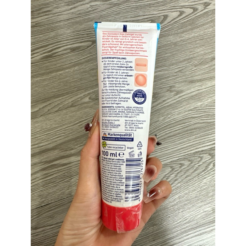 {NỘI ĐỊA ÐỨC 🇩🇪}KEM ĐÁNH RĂNG DONTODENT HƯƠNG DÂU CHO TRẺ 0-6 TUỔI