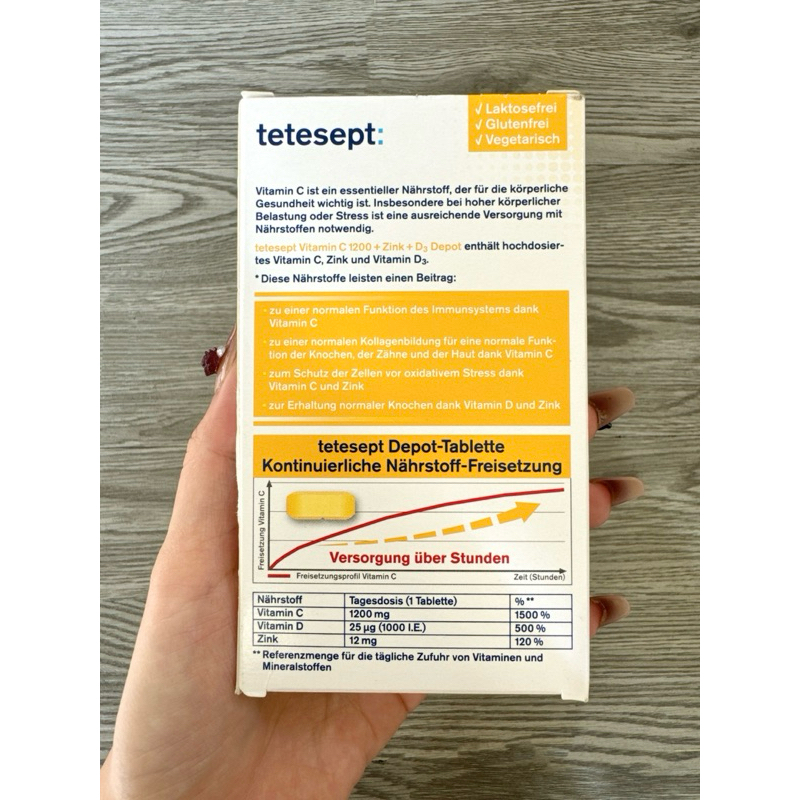 {NỘI ĐỊA ĐỨC 🇩🇪 } Viên uống Vitamin C 1200mg Zink D3 30viên Tetesept