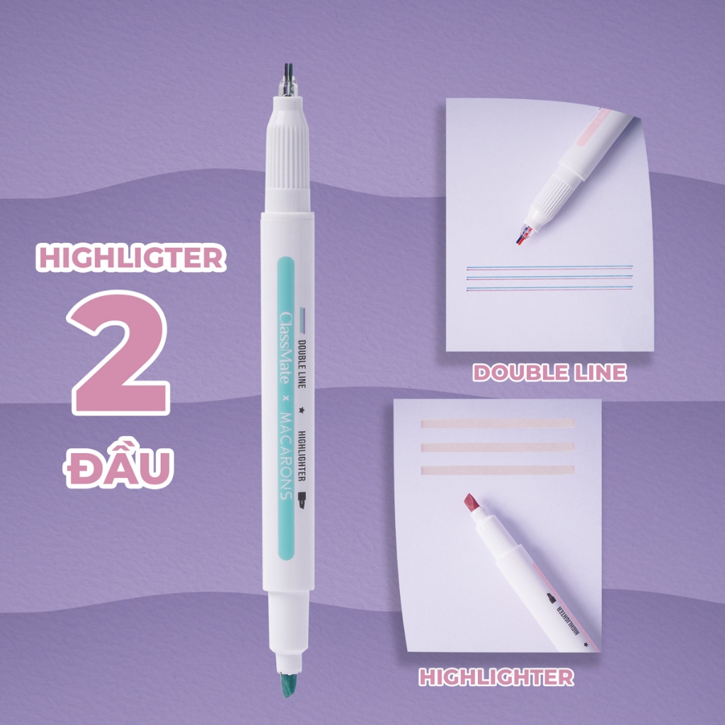Combo 3 Bút Highlight Đa năng 5in1 Macarons, Bút Dạ Quang Ngòi Mềm Tạo Hiệu Ứng Ombre, Viết Calligrphy Trang Trí Sổ Vở