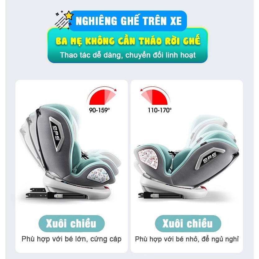 (Tặng áo phao Intex)Ghế ngồi ô tô cho bé xoay 360 độ, an toàn cho trẻ sơ sinh GX303 BBT GLOBAL
