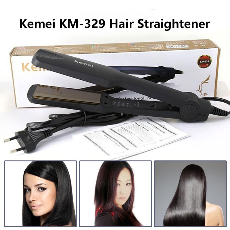 Máy Là Tóc Duỗi Tóc 4 Nấc Nhiệt Bản Pro Size To KEMEI PRO_KM329 - Máy tạo kiểu tóc, Bảo Hành 12 Tháng Rất Dẽ Sử Dụng