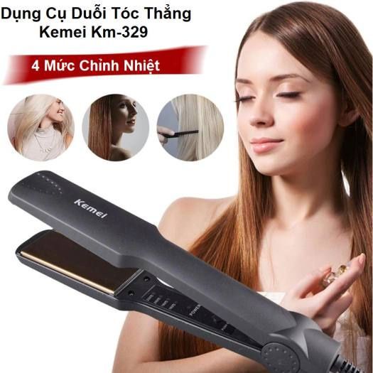 Máy Là Tóc Duỗi Tóc 4 Nấc Nhiệt Bản Pro Size To KEMEI PRO_KM329 - Máy tạo kiểu tóc, Bảo Hành 12 Tháng Rất Dẽ Sử Dụng