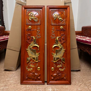 Tranh gỗ hương treo tường Lý Ngư Vọng Nguyệt