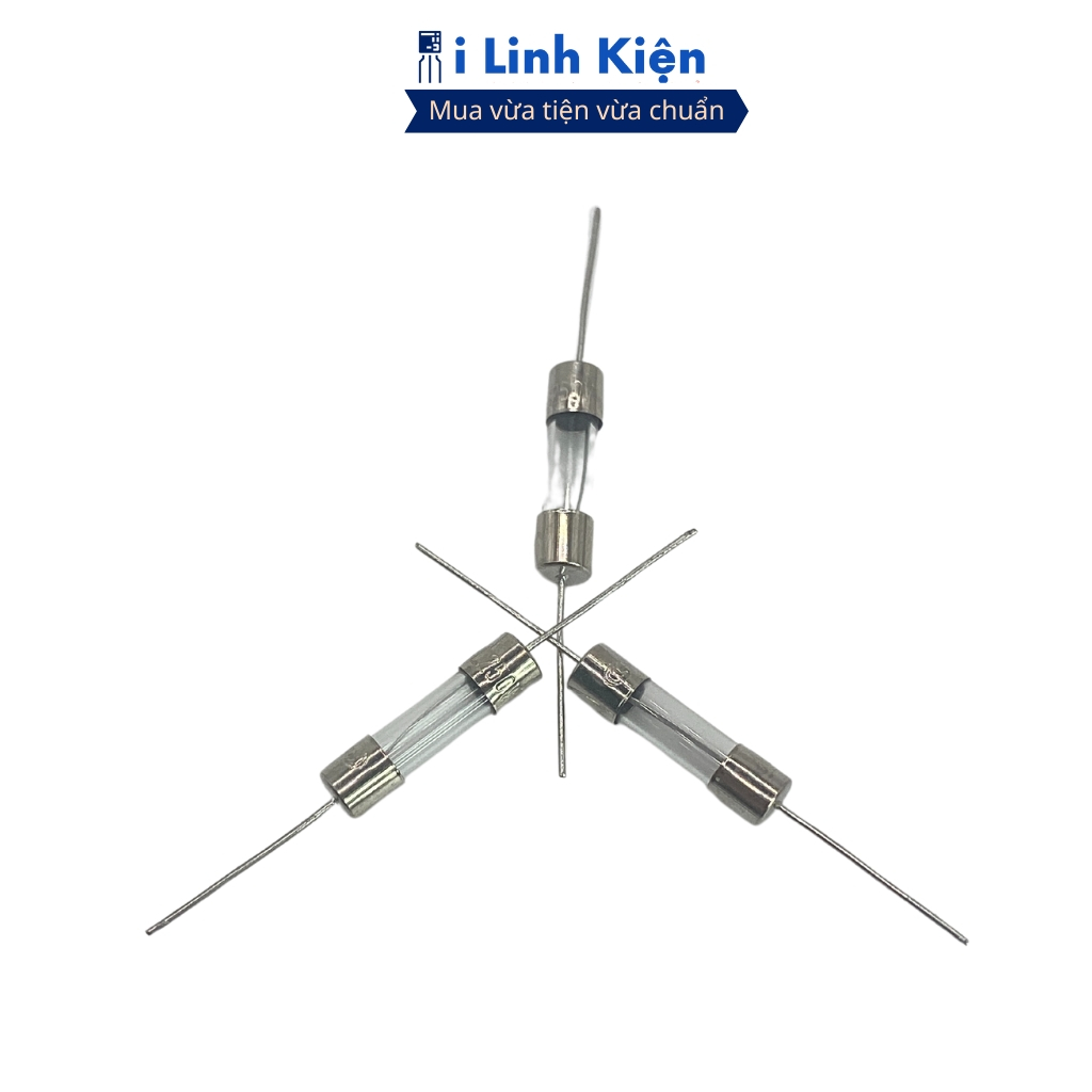 Cầu chì thủy tinh hàn chân 1A//3A/4A/5A/8A/10A/12A/15A 5x20mm chính hãng ilinhkien