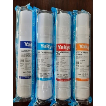 Combo 4 lõi lọc Nano Yakyo không tạo khoáng (lõi lọc thô, carbon đầu, Nano, Carbon sau)