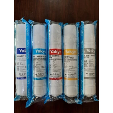 Combo 5 lõi lọc Nano Yakyo có tạo khoáng (lõi lọc thô, carbon đầu, Nano, Hidrogen Alkaline, Silver Carbon)