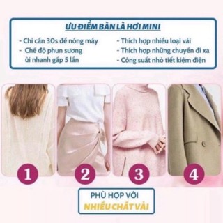 Bàn ủi hơi nước du lịch, bàn là hơi nước cầm tay mini công suất 33w dung tích bình nước 60ml nhỏ gọn, bảo hành 12 tháng