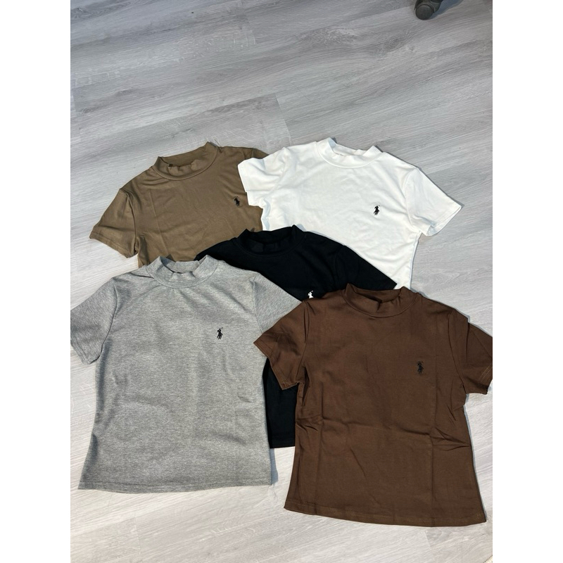 Áo Thun Thêu Hình Ngựa cổ cao 3 phân chất zip