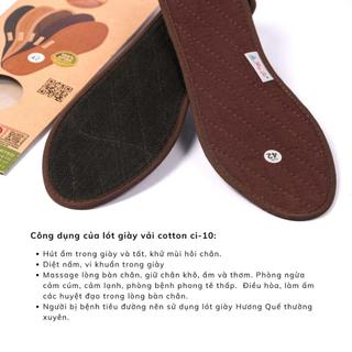 Lót Giầy Thun Cotton Hương Quế Cao Cấp CI-10, Khử mùi hôi chân