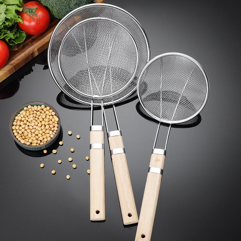 Vợt vòng lưới vớt thức ăn inox TAY CẦM CÁN GỖ 22 cm cao cấp | Shopee ...