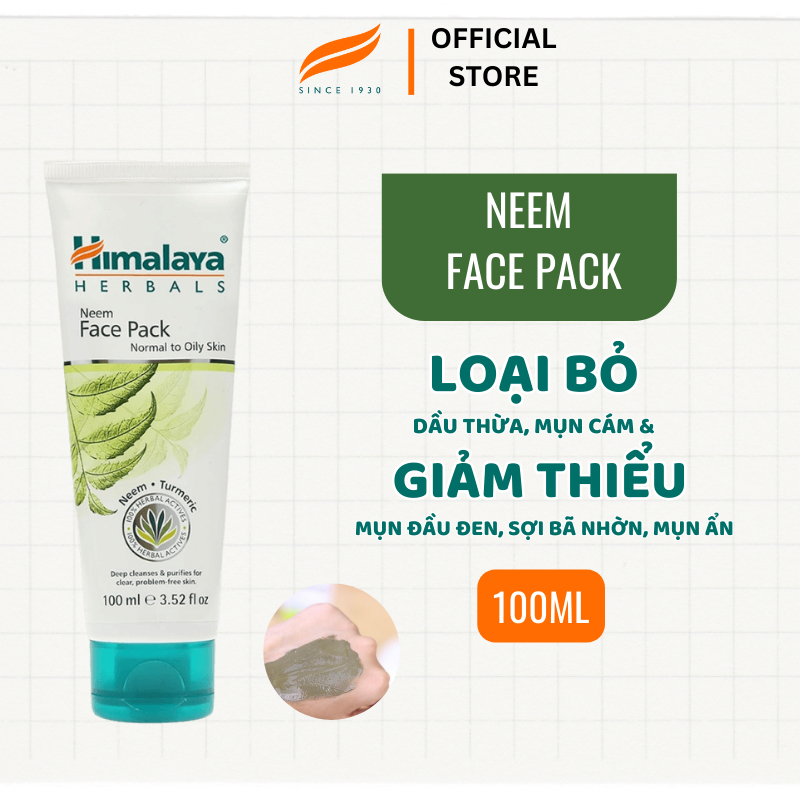 Ảnh Mặt nạ đất sét kiềm dầu giảm mụn chăm sóc lỗ chân lông từ lá neem Himalaya Neem Face Pack 100ml 3