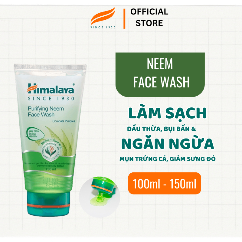 Ảnh Sữa rửa mặt giảm mụn mờ thâm và sạch dầu thừa Himalaya Purifying Neem Face Wash 150ml 2