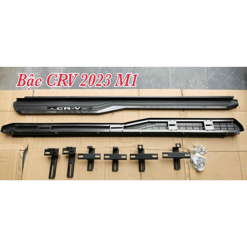 Bậc lên xuống xe Honda Crv 2022-2024, Mẫu vát đen đúc viền crom. Chuẩn Hãng,bền bỉ chắc chắn nặng 18kg