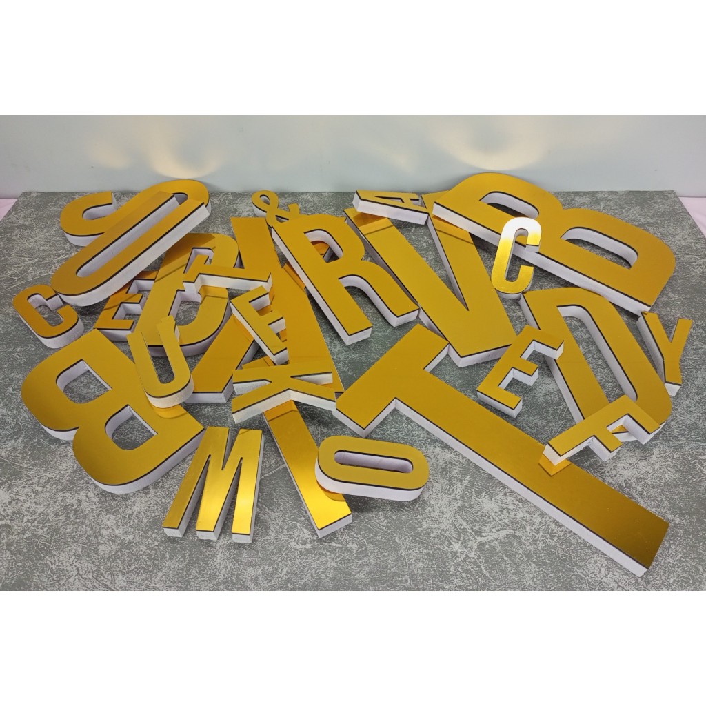 Chữ nổi alu 20cm font in hoa trang trí dán tường - biển quảng cáo