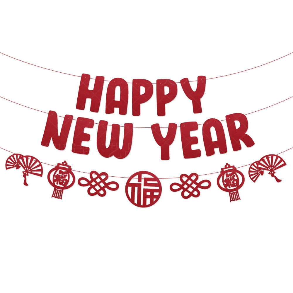 Chữ Happy New Year trang trí không khí tết