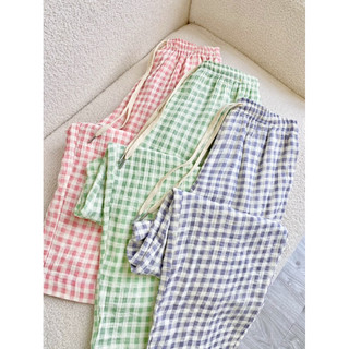 𝗛𝗮̀𝗻𝗴 𝗰𝗵𝗶́𝗻𝗵 𝗵𝗮̃𝗻𝗴 Quần ngủ xô muslin hoạ tiết dễ thương - O.N WORKSHOP