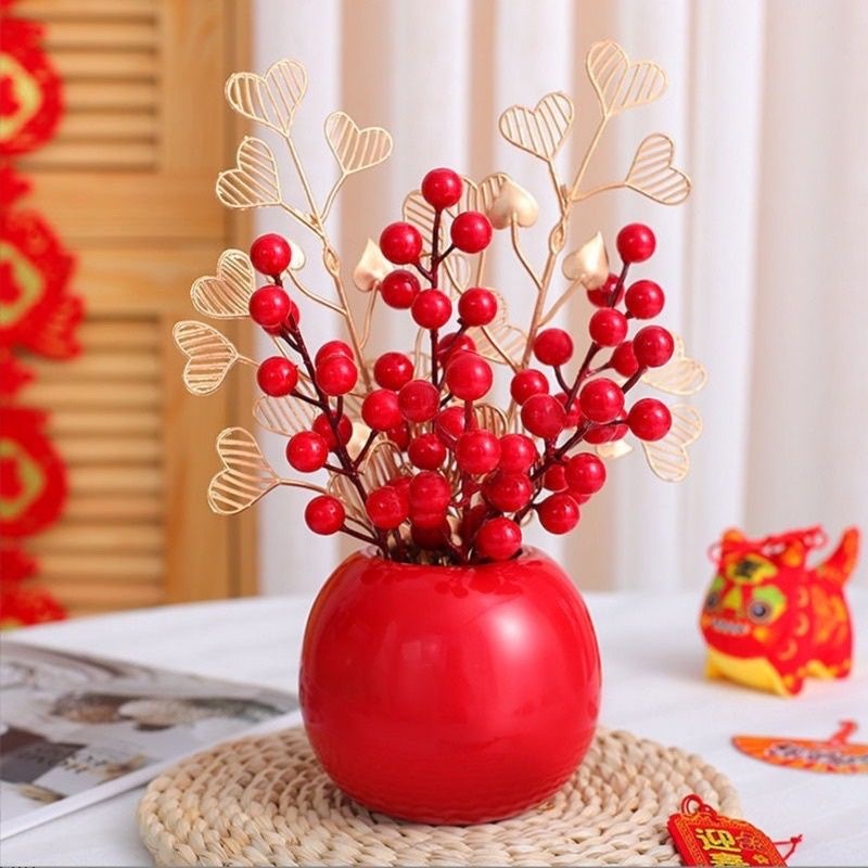 3 NHÁNH ĐÀO ĐÔNG NHỎ có đến 12 quả, dài hơn 17 cm, hàng bao bóng loáng, cao cấp (trang trí tết) còn gọi là đào nhánh
