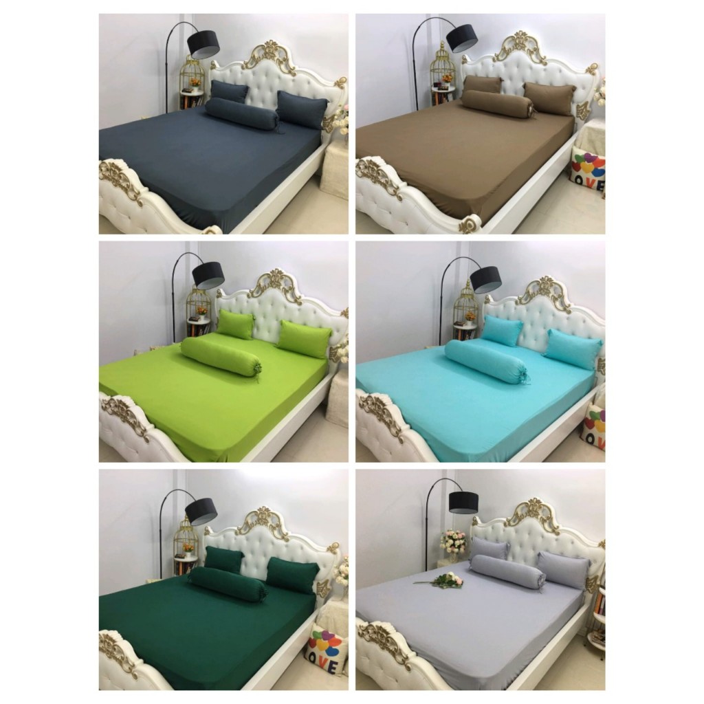 Bộ ga thun lạnh màu trơn, có 26 màu lựa chọn, vải thun mềm mát, không xù