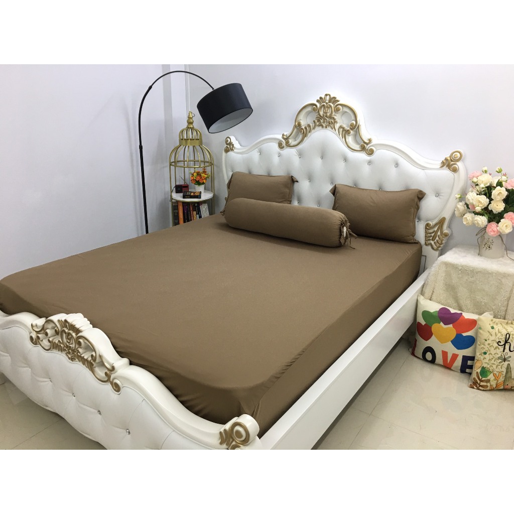 Bộ ga thun lạnh màu trơn, có 26 màu lựa chọn, vải thun mềm mát, không xù