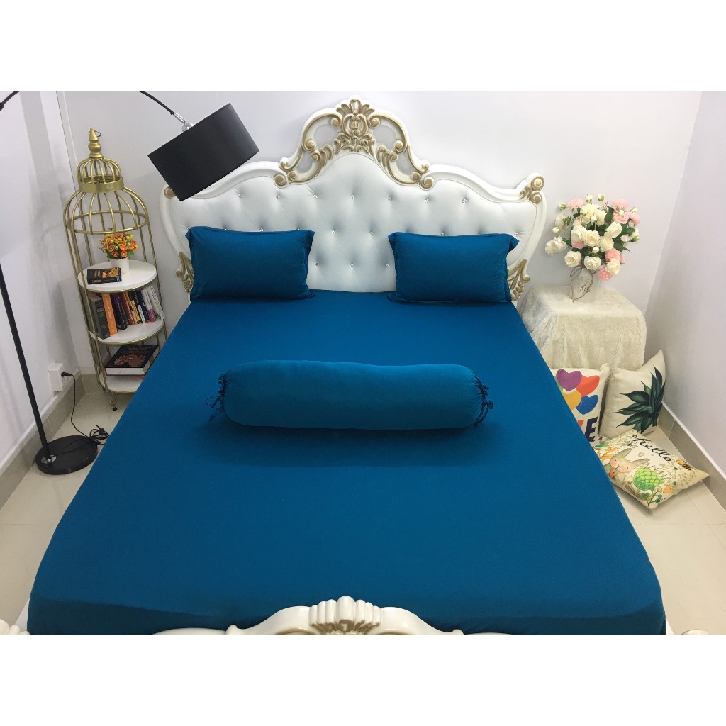 Bộ ga thun lạnh màu trơn, có 26 màu lựa chọn, vải thun mềm mát, không xù
