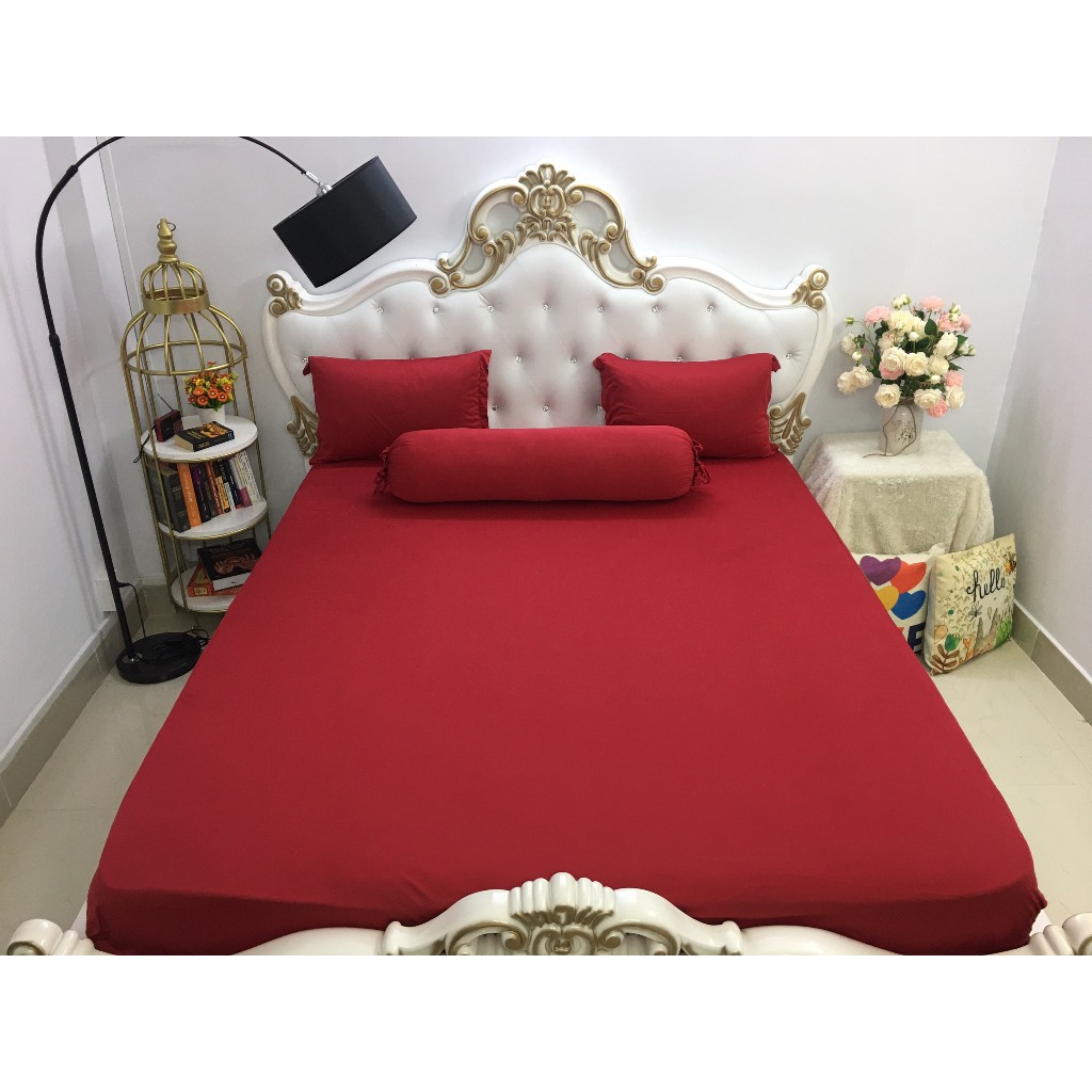 Bộ ga thun lạnh màu trơn, có 26 màu lựa chọn, vải thun mềm mát, không xù