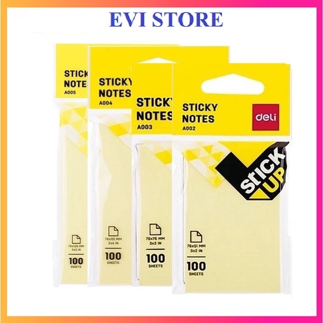 Set 5 tập giấy nhớ Deli 00252 / 00352 / 00452 / 00552 - Giấy note Deli ...
