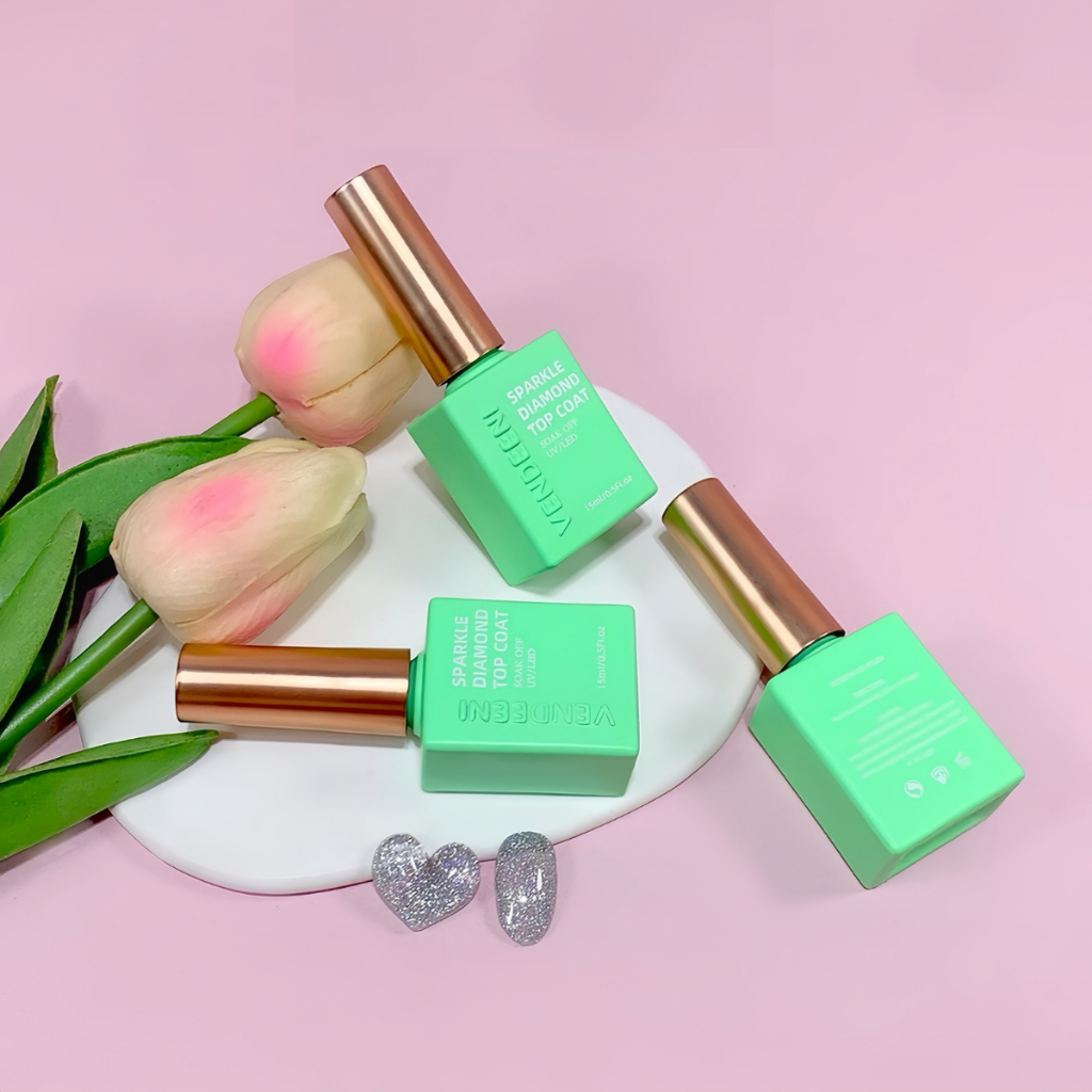[Sản phẩm mới] Sơn Gel Top Nhũ Kim Cương Vendeeni Chai 15ml