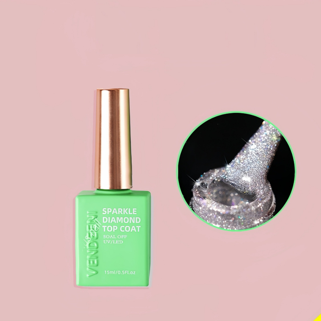 [Sản phẩm mới] Sơn Gel Top Nhũ Kim Cương Vendeeni Chai 15ml