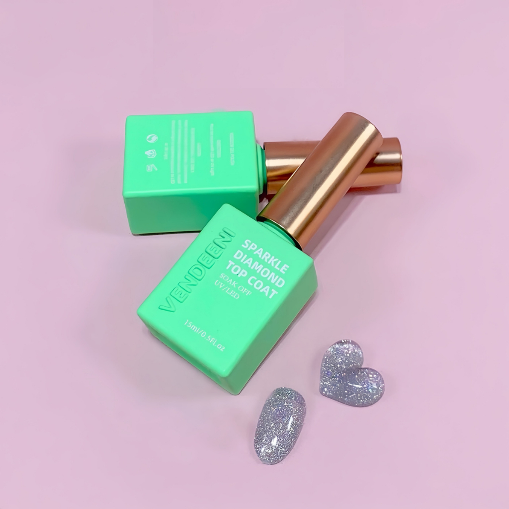 [Sản phẩm mới] Sơn Gel Top Nhũ Kim Cương Vendeeni Chai 15ml